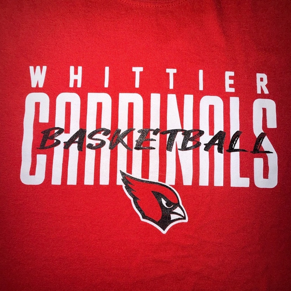 Gildan DryBlend Whittier Cardinals Basketball T-Shirt Red Mens Large